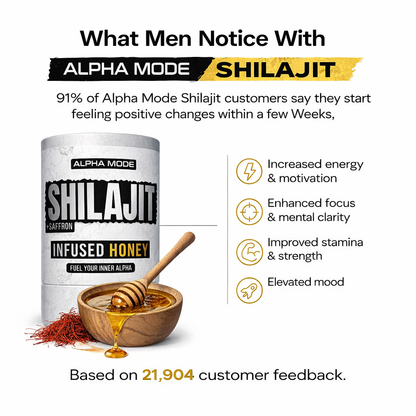 Alpha Mode Shilajit + Saffron Infused Honey Sticks