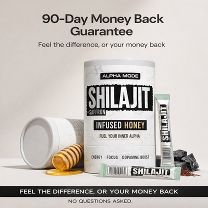Alpha Mode Shilajit + Saffron Infused Honey Sticks