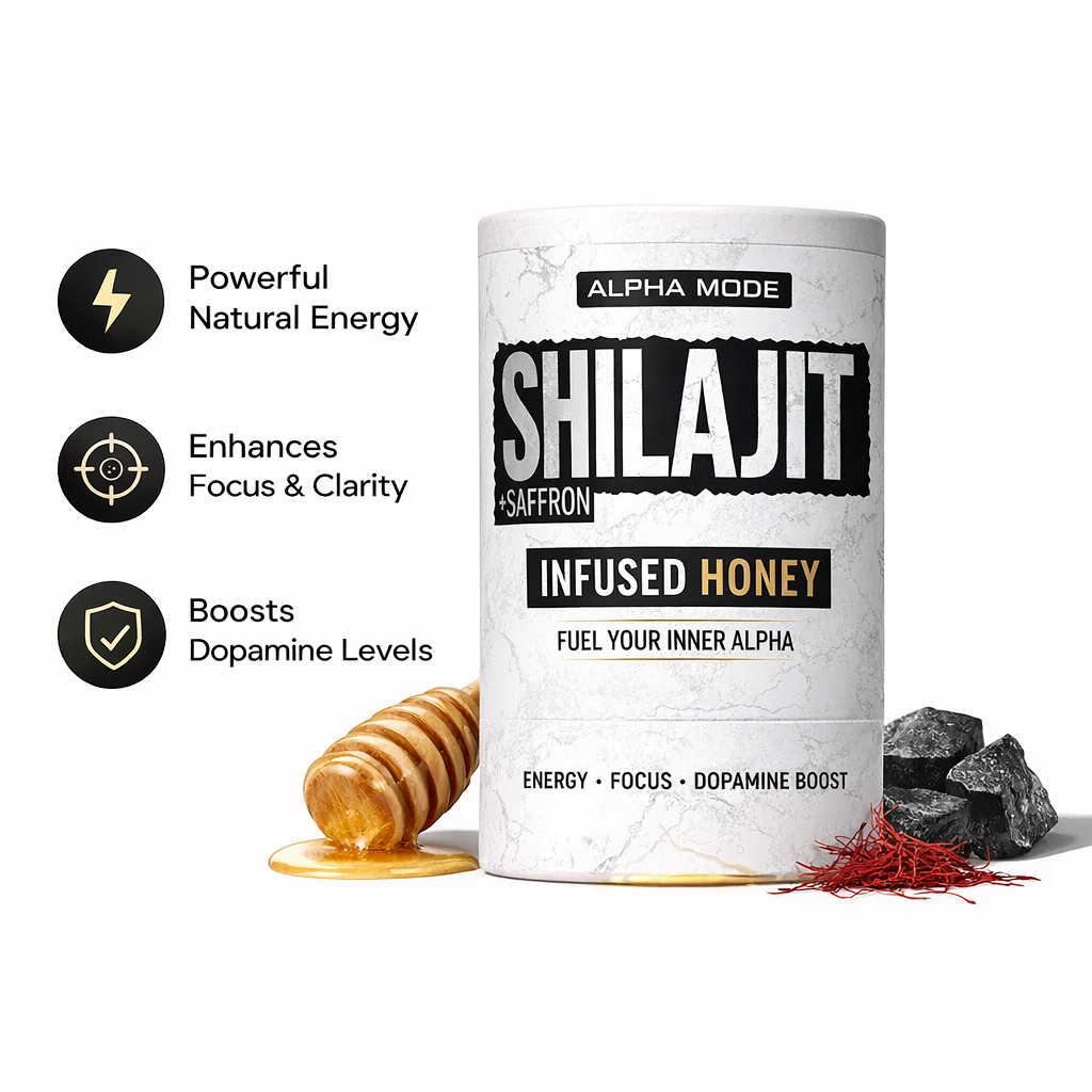 Alpha Mode Shilajit + Saffron Infused Honey Sticks